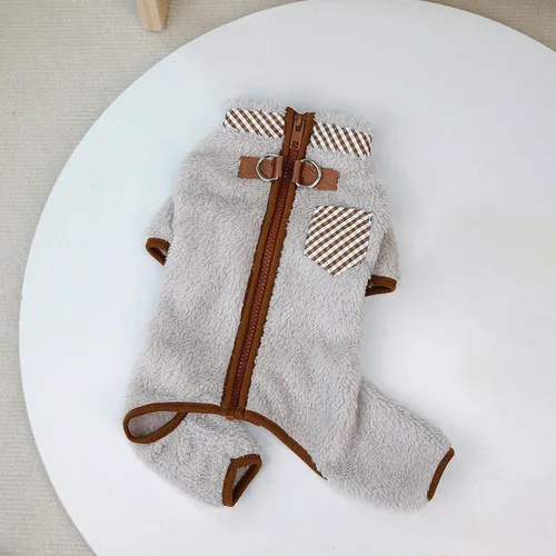 Vista 4 de Abrigo de invierno para perro, pijamas de Navidad para cachorros, suéteres para perros, overoles para cachorros, ropa para perros pequeños, trajes