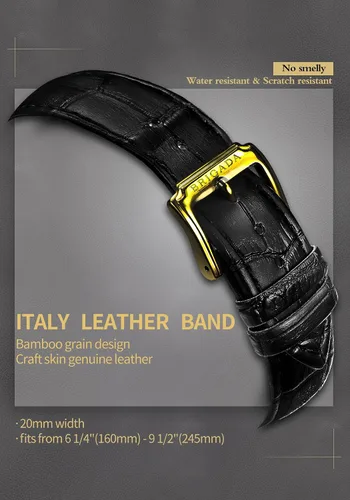 Vista 5 de BRIGADA Relojes para hombre de la marca suiza clásico reloj de vestir dorado para hombre con calendario de fecha, cuarzo casual de negocios