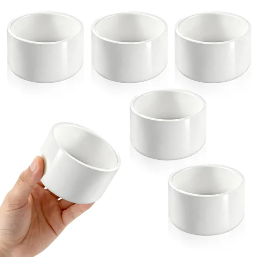 Vista 12 de Tapón de PVC blanco de 1-1/2 pulgadas para extremo de tubería, 10 piezas de conector de adaptador de rosca de PVC para tubería, conector de tapón