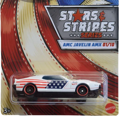 Vista 2 de Hot Wheels Stars & Stripes Series AMC Javelin AMX 1/10, blanco