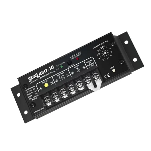 Vista 6 de Morningstar Sunlight 10A Controlador de carga solar (SL-10L-12V) - Regulador de panel solar para baterías de 12 voltios, control de iluminación