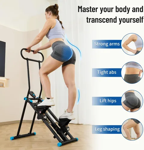 Vista 2 de HXD-ERGO Stair Stepper for Home, New Version 6 Adjustable Resistance Vertical Climber Cardio Exercise Machine, Folding Stair Climber for Full Body