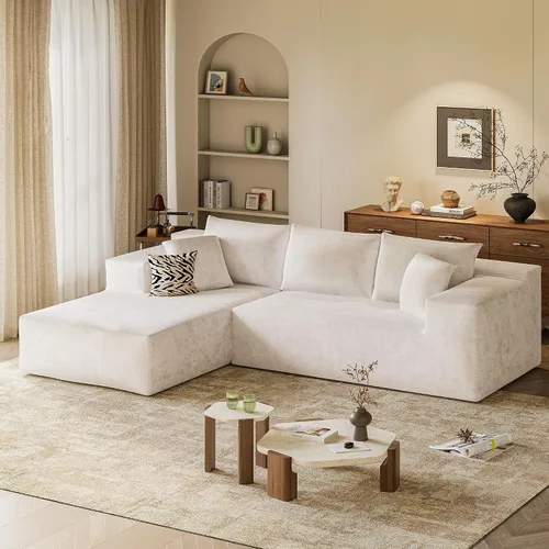 Vista 2 de VICTONE Sofás seccional de 108” Cloud, sofá modular sin huesos en forma de L con asiento profundo, sofás tapizados de comodidad moderna para sala