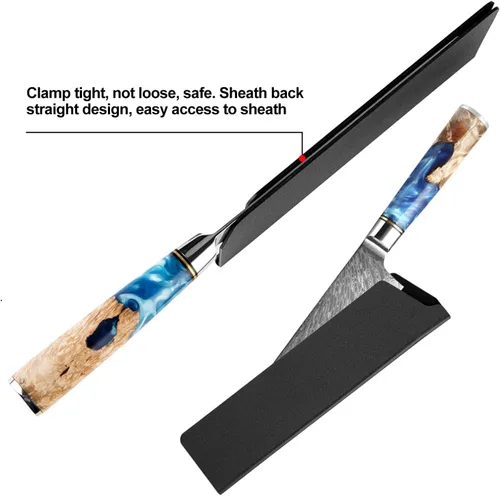 Vista 5 de Protector de cuchillos de chef de 8 x 2 pulgadas, juego de 2 fundas universales impermeables para cuchillos de cocina, fundas protectoras