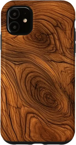 Vista 8 de iPhone 7 Plus/8 Plus elegante estampado de grano de madera marrón intenso estuche con estampado