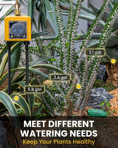 Vista 8 de RAINPOINT Temporizador de manguera WiFi, temporizador de agua inteligente para jardín, sistema controlador de riego por goteo con concentrador