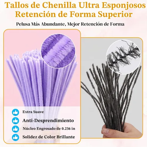 Vista 5 de QUEFE 1000 piezas de limpiadores de tuberías a granel para manualidades