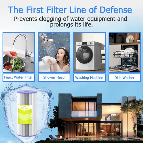Vista 7 de Cartucho de filtro de agua de 5 micrones para toda la casa, filtros de sedimentos plisados para agua de pozo, repuesto para FXHSC, GXWH40L, GXWH35F