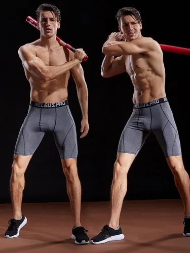 Vista 7 de NELEUS Paquete de 3 pantalones cortos de compresión para hombre