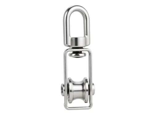 Vista 5 de I-MART Paquete de 12 poleas M15, polea giratoria de acero inoxidable 304, polea de cuerda resistente para elevación, polea de cable para cuerda