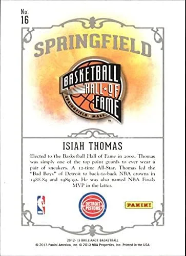 Vista 2 de 2012-13 Panini Brilliance Springfield #16 Isiah Thomas