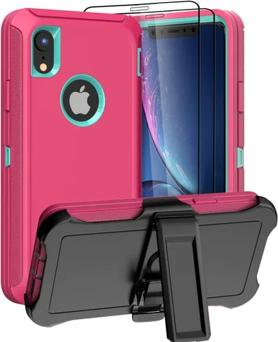 Vista 13 de Funda diseñada para iPhone XR [protección de cuerpo completo 3 en 1] Funda resistente de grado militar, a prueba de golpes y caídas de 6.1 pulgadas