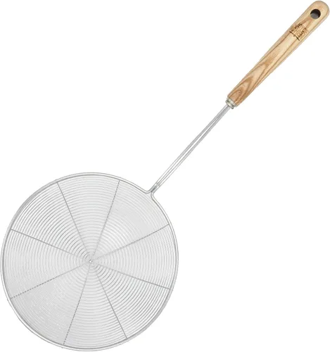 Vista 12 de Joyce Chen Kitchen Spider Strainer - Cesta de alambre de acero inoxidable de 7 pulgadas con mango de bambú resistente al calor