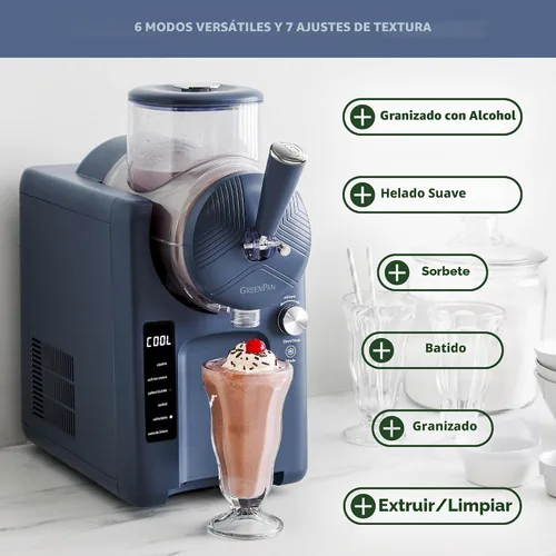 Vista 6 de GreenPan Frost, máquina para hacer helados y máquina para hacer slushies, helado suave, sorbete, margaritas, batidos, yogur helado, sin necesidad