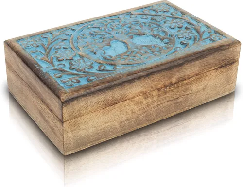 Vista 8 de Grandes ideas de regalo de cumpleaños, caja de joyería decorativa hecha a mano con árbol de la vida, caja del tesoro, organizador de joyas, caja