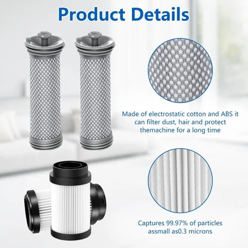 Vista 6 de Paquete de 4 piezas de repuesto de filtros para aspiradora Tineco Pure ONE S15/S15 Essentials/S15 Pet Ex, 2 prefiltros y 2 filtros HEPA