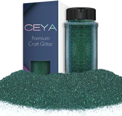 Vista 14 de Ceya - Purpurina gruesa, 4.9 oz / 140 g, Polvo de purpurina blanca para manualidades navideñas, 1/128” 0.008” 0.2mm, Purpurina iridiscente