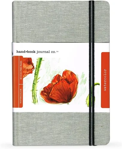 Vista 8 de Handbook - Diario de acuarela, paisaje grande de 5.25 x 8.25 pulgadas, papel de prensa en frío de 200 GSM, cubierta de lino natural, 60 páginas