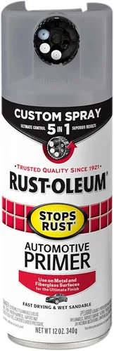 Vista 15 de Rust-Oleum 384757 Stops Rust Custom Spray de imprimación automotriz 5 en 1, 12 oz, gris oscuro mate
