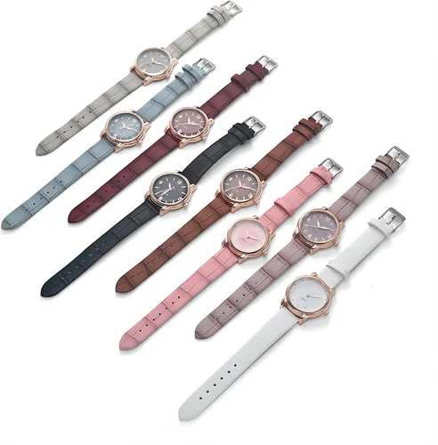 Vista 4 de Reloj de pulsera para mujer, estilo de moda, analógico, de cuarzo, con correa de cuero