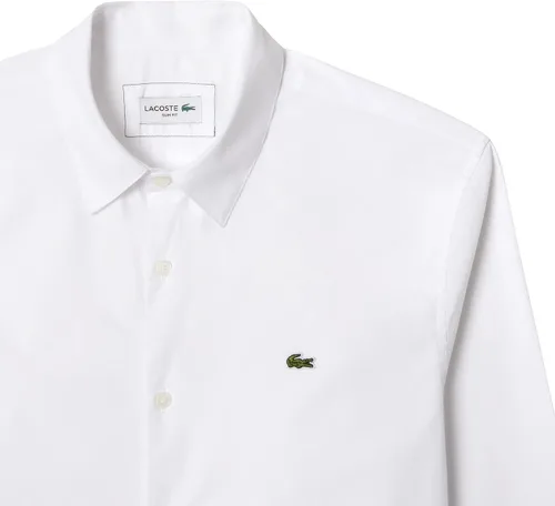 Vista 6 de Lacoste Camisa de popelina de algodón elástico de corte ajustado para hombre