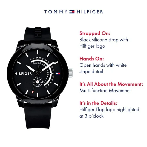 Vista 2 de Tommy Hilfiger Reloj analógico de cuarzo negro 1791483 para hombre Negro - Reloj de cuarzo