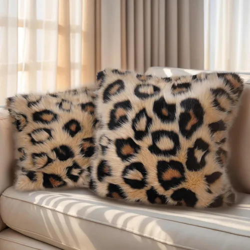 Vista 9 de INSMEER 1 funda de almohada con estampado de leopardo verdadero, fundas de almohada decorativas de piel sintética de leopardo, fundas de almohada