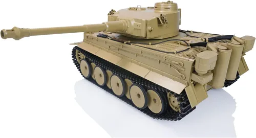 Vista 4 de Heng Long Mato Metal Escala 1/16 Amarillo German Tiger I Bb Shooting RTR Rc Tank 1220 Amarillo, US en Stock