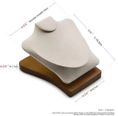 Vista 4 de Oirlv Soporte de madera maciza para escaparate, color blanco crema