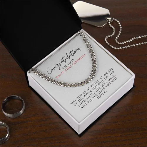 Vista 3 de Collar de regalo de ceremonia de bata blanca, regalo de ceremonia de bata blanca para niños, médico, dental, enfermería, veterinario, farmacéutico