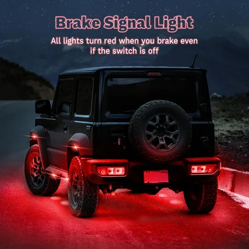 Vista 8 de 4 cápsulas de luces RGB de ángulo completo compatibles con camiones de 12 V, Jeep, UTV, SUV, ATV, barco, carrito de golf, impermeable, multicolor