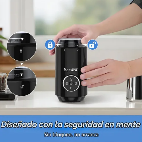 Vista 5 de Secura Brands Molinillo eléctrico de grano de café, negro