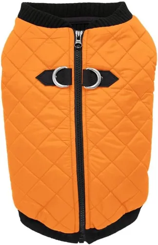 Vista 10 de Gooby – Chaleco de moda para perro, chaqueta negra, talla XS – cálido chaleco bomber con cremallera y doble anillo en D para correa – suéter