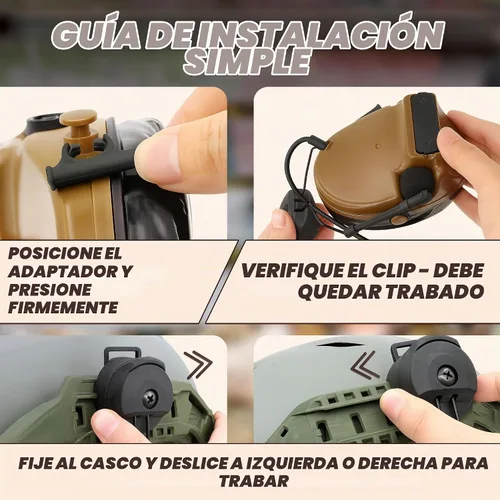 Vista 5 de Adaptador de riel ARC para auriculares tácticos – Compatible con Peltor Comtac II/III, Earmor M31/M32, Sordin – Se ajusta a cascos FAST, MICH, EXFIL