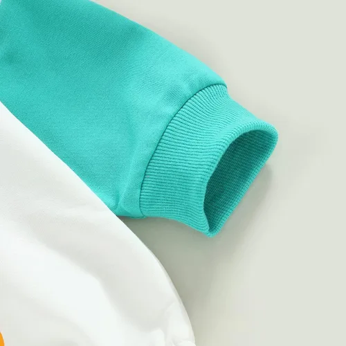Vista 3 de Ropa para bebé recién nacido, niña, niño, sudadera con cuello redondo, mameluco para bebéarco iris, suéter de gran tamaño, ropa de otoño