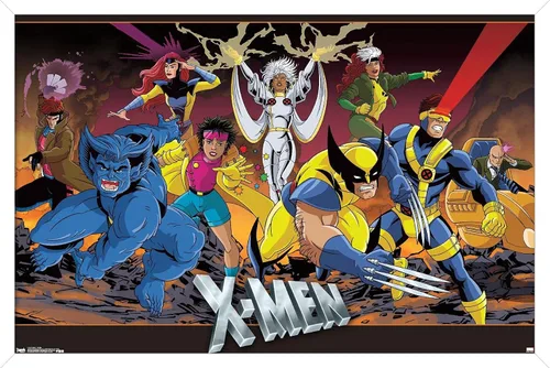 Vista 8 de Trends International Marvel Comics - Póster de pared de grupo de The X-Men, 14.725 x 22.375 pulgadas, versión enmarcada de madera de granero