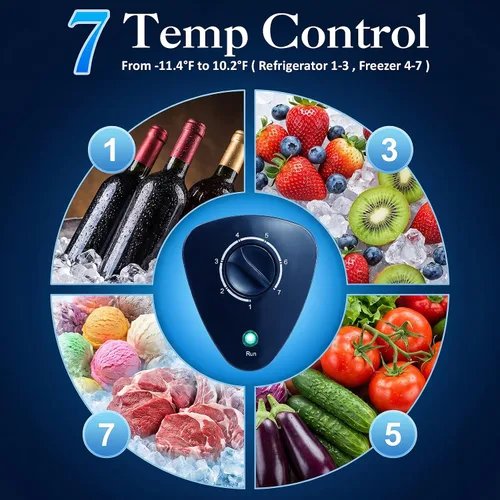 Vista 2 de LifePlus Congelador de 4,2 pies cúbicos - Congelador compacto profundo con enfriamiento rápido de 7 ajustes de temperatura, polea conveniente