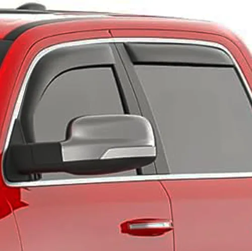Vista 26 de Deflectores de ventana adhesivos para ventanas laterales y ventilación con viseras para 2015-2018 Chevy Silverado y GMC Sierra 1500 2500HD 3500HD