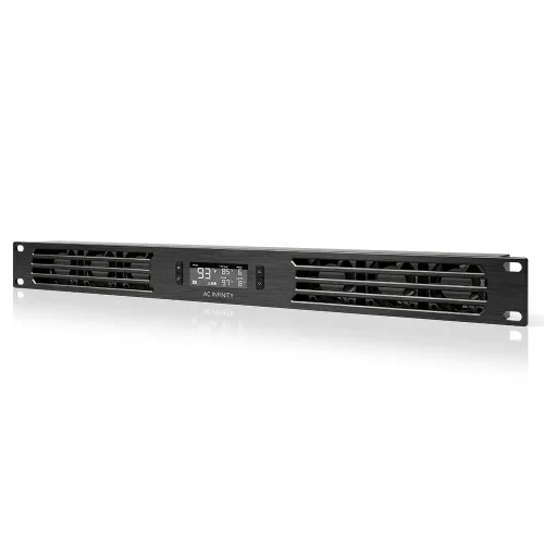 Vista 11 de AC Infinity CLOUDPLATE T2, ventilador de montaje en rack 1U, flujo de aire de escape superior, para refrigeración AV, cine en casa, racks de red