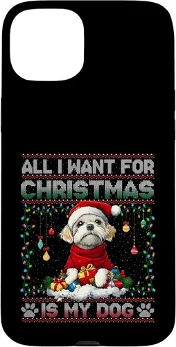 Vista 9 de Maltese Christmas Tree Lights Decorations Dog Lover Xmas Case for iPhone 16