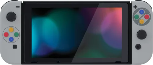 Vista 8 de eXtremeRate - Placa trasera para Nintendo Switch Console, NS Joycon con carcasa de mando de mano con botones de juego completo, carcasa de repuesto