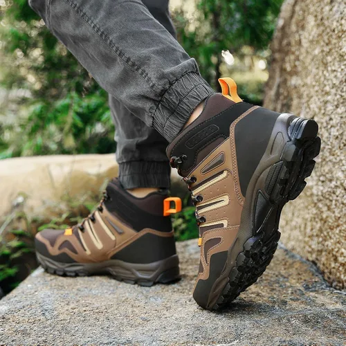Vista 5 de Botas de senderismo para hombre impermeables con parte superior media para montañismo al aire libre