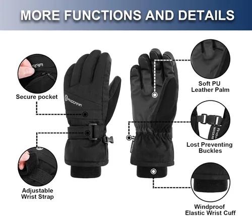 Vista 5 de ANDORRA Guantes de esquí impermeables con pantalla táctil para mujer