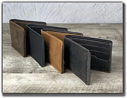 Vista 4 de Anthology Gear Handmade Full Grain Minimalist Leather Wallet For Men (Whiskey Brown)