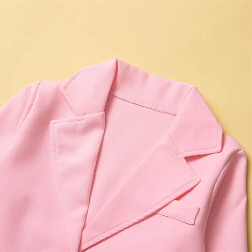 Vista 3 de Trajes de dos piezas para niñas pequeñas para otoño e invierno, camisa de manga larga de algodón sólido, 4 meses, niña