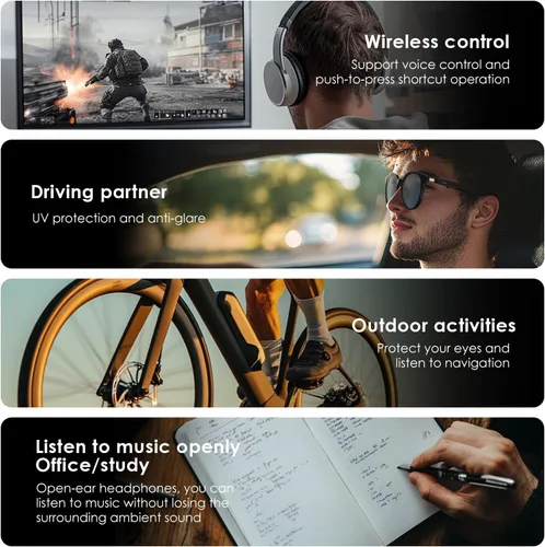 Vista 8 de GetD Gafas inteligentes AI, traducción en 164 idiomas ChatGPT, Bluetooth