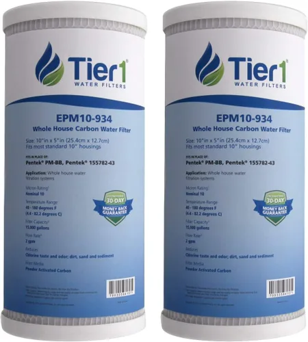 Vista 16 de Tier1 Filtro de agua de 0.5 micrones, 10 x 4.5 Cartucho de repuesto para filtro de bloque de carbono para toda la casa Reemplazo para filtro
