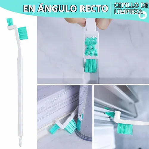 Vista 4 de Juego de cepillos de limpieza pequeños, 4 piezas, herramienta de limpieza para el hogar de grietas para ventana, ranura para puerta corrediza