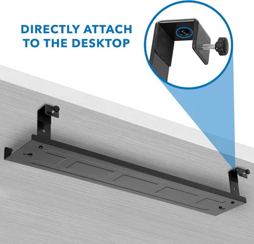 Vista 7 de Mount-It! Bandeja de gestión de cables para debajo del escritorio, bandeja de cables de acero resistente de 23 pulgadas y cesta de cables