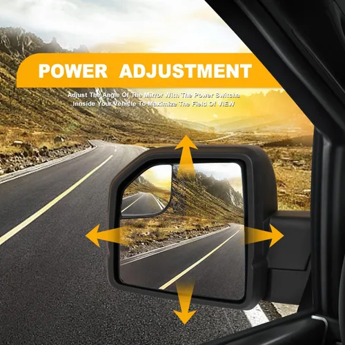 Vista 4 de MITZONE Espejo lateral del lado del conductor F150 Compatible con Ford F-150 2015-2020 con vidrio de punto ciego, eléctrico, 3 pines sin luz